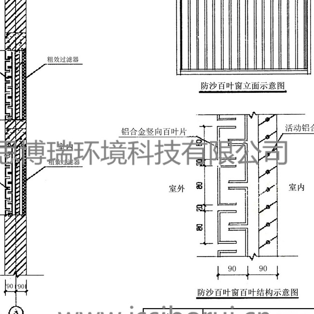 光伏电站双层防沙百叶窗结构图